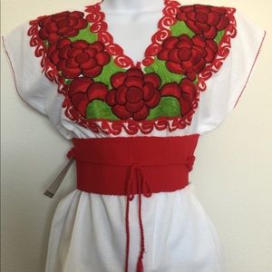 Mexican Zinacantan embroidered blouse